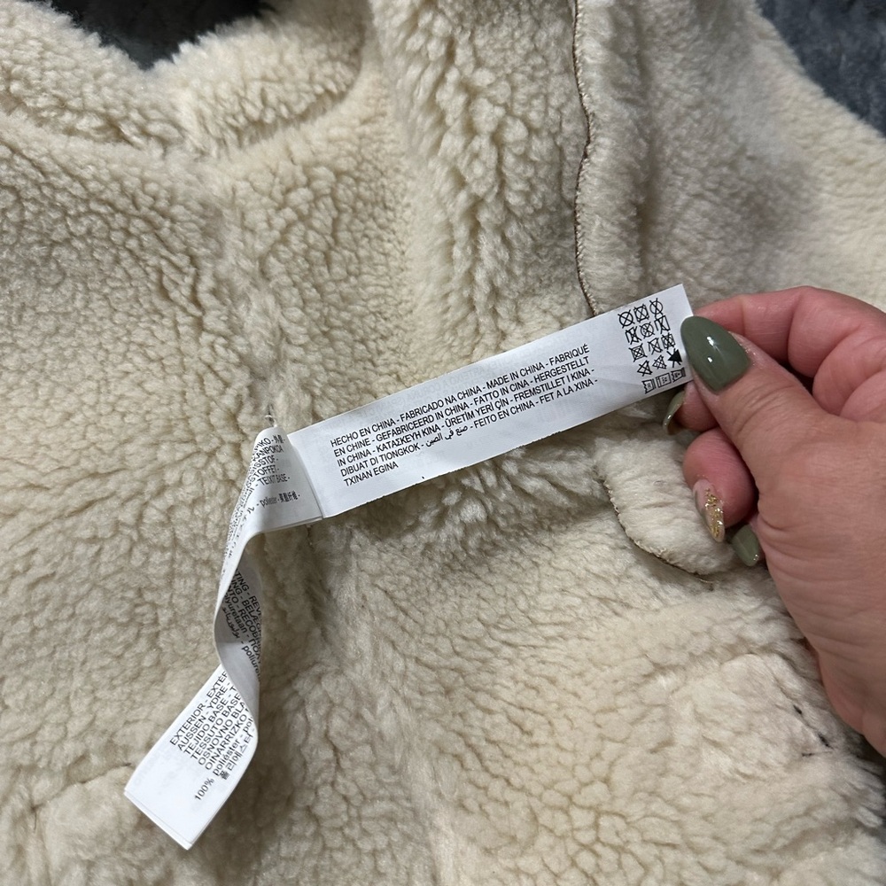 Zara Cream and Brown Shearling Vest - Picture 7 of 8